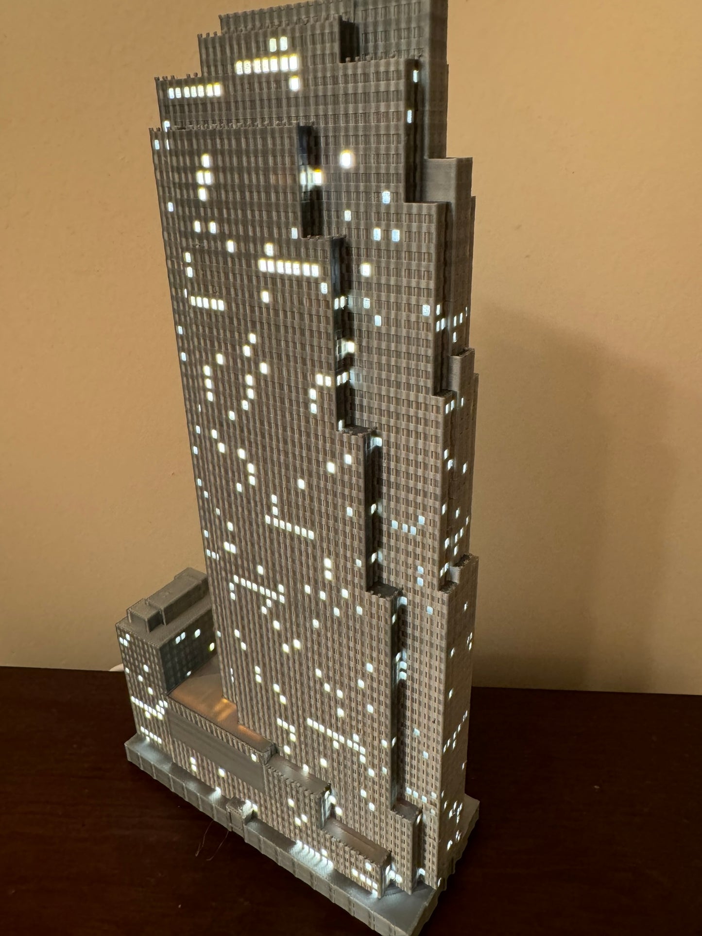 30 Rockefeller Plaza Small Light Up Model- 3D Printed