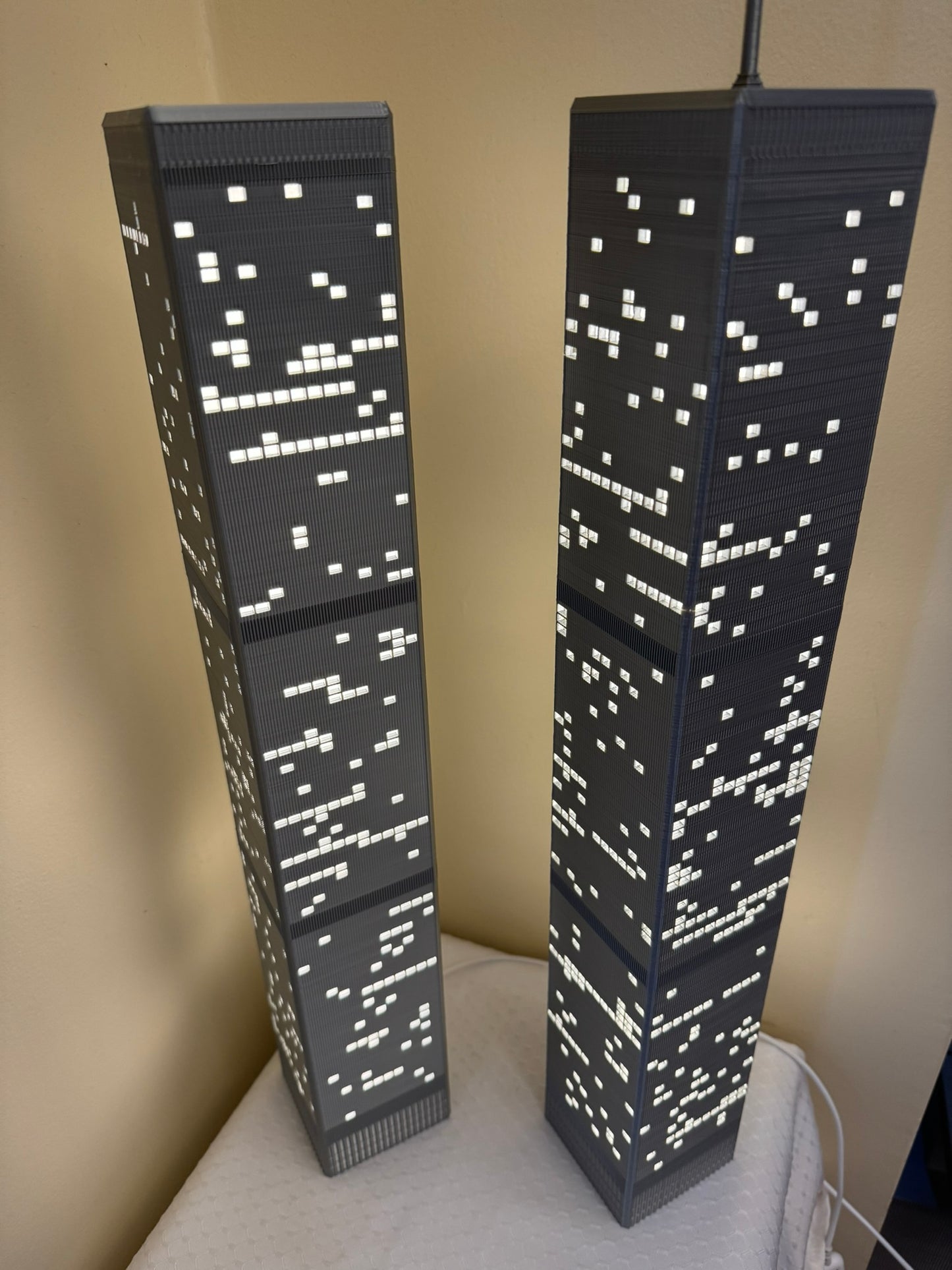 Twin Towers Light Up Model- 3D Printed