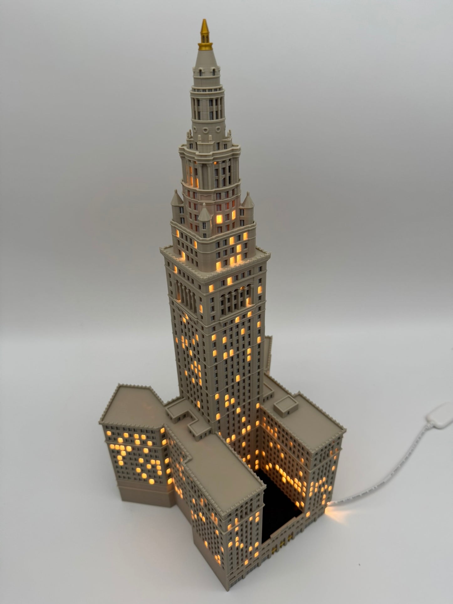 Cleveland Terminal Tower Light Up Model- 3D Printed