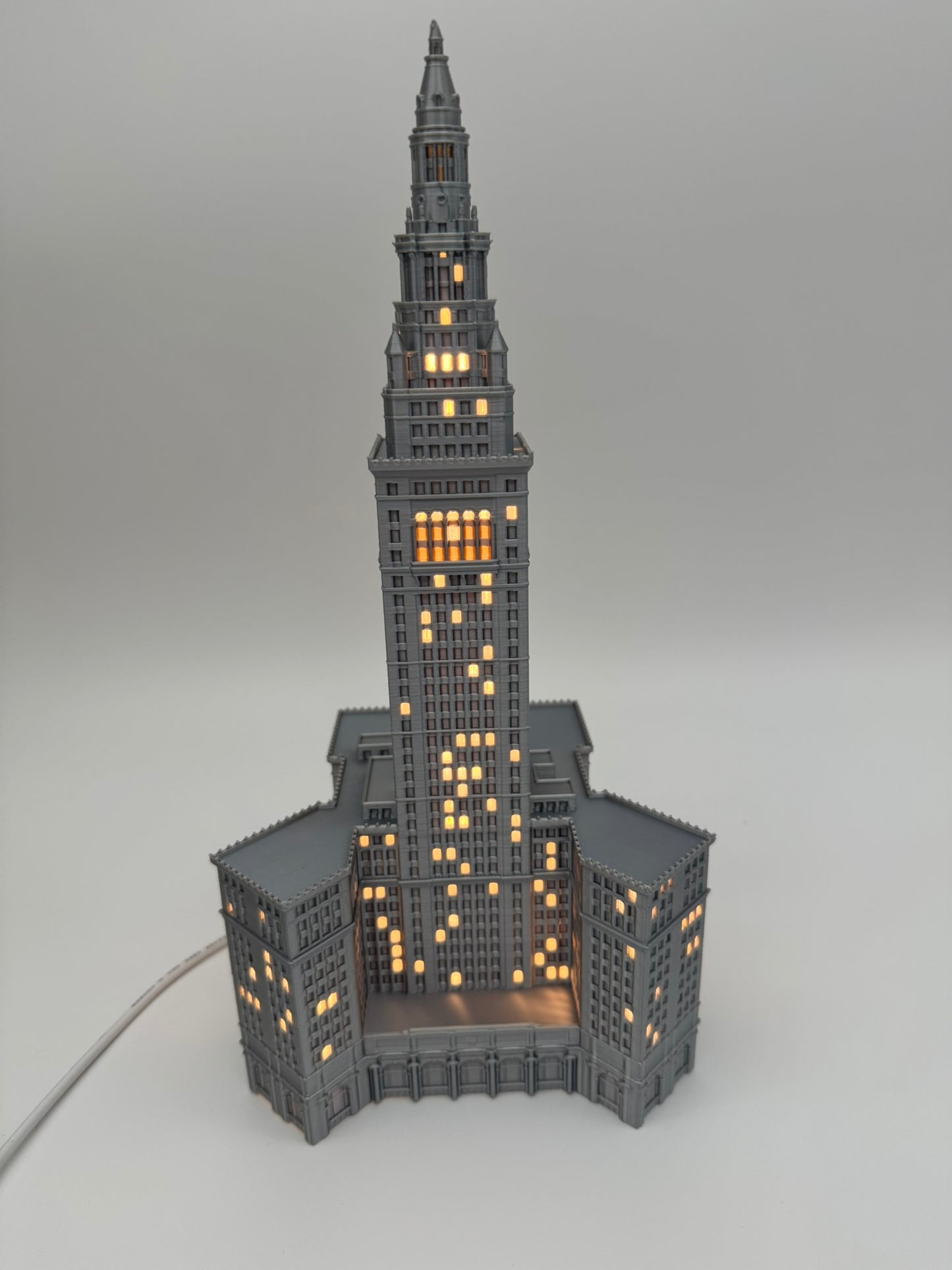 Cleveland Terminal Tower Light Up Model- 3D Printed