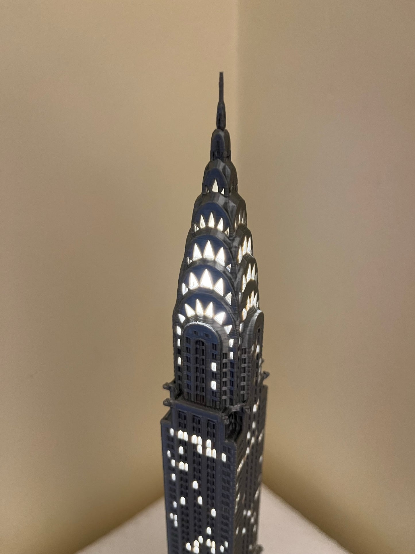 Chrysler Building Light Up Model Small- 3D Printed