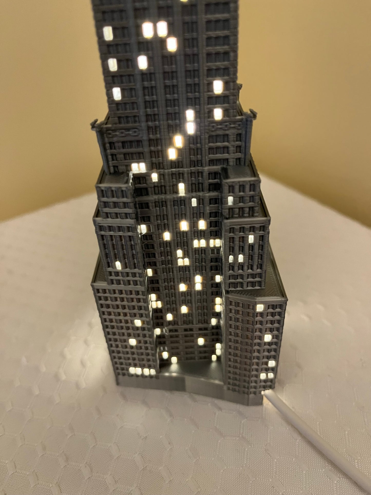 Chrysler Building Light Up Model Small- 3D Printed