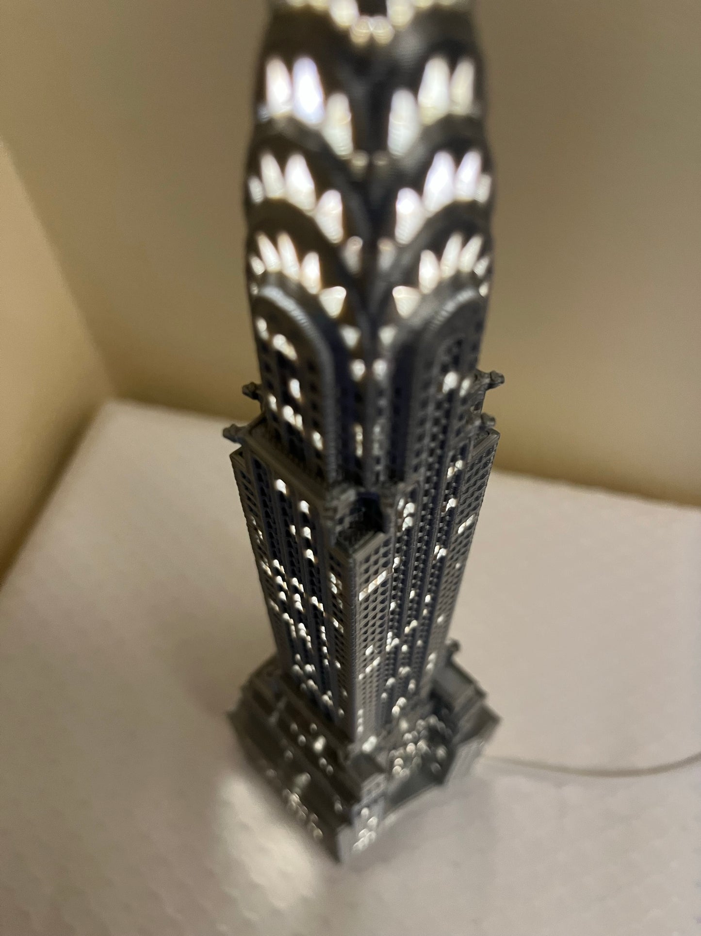 Chrysler Building Light Up Model Small- 3D Printed