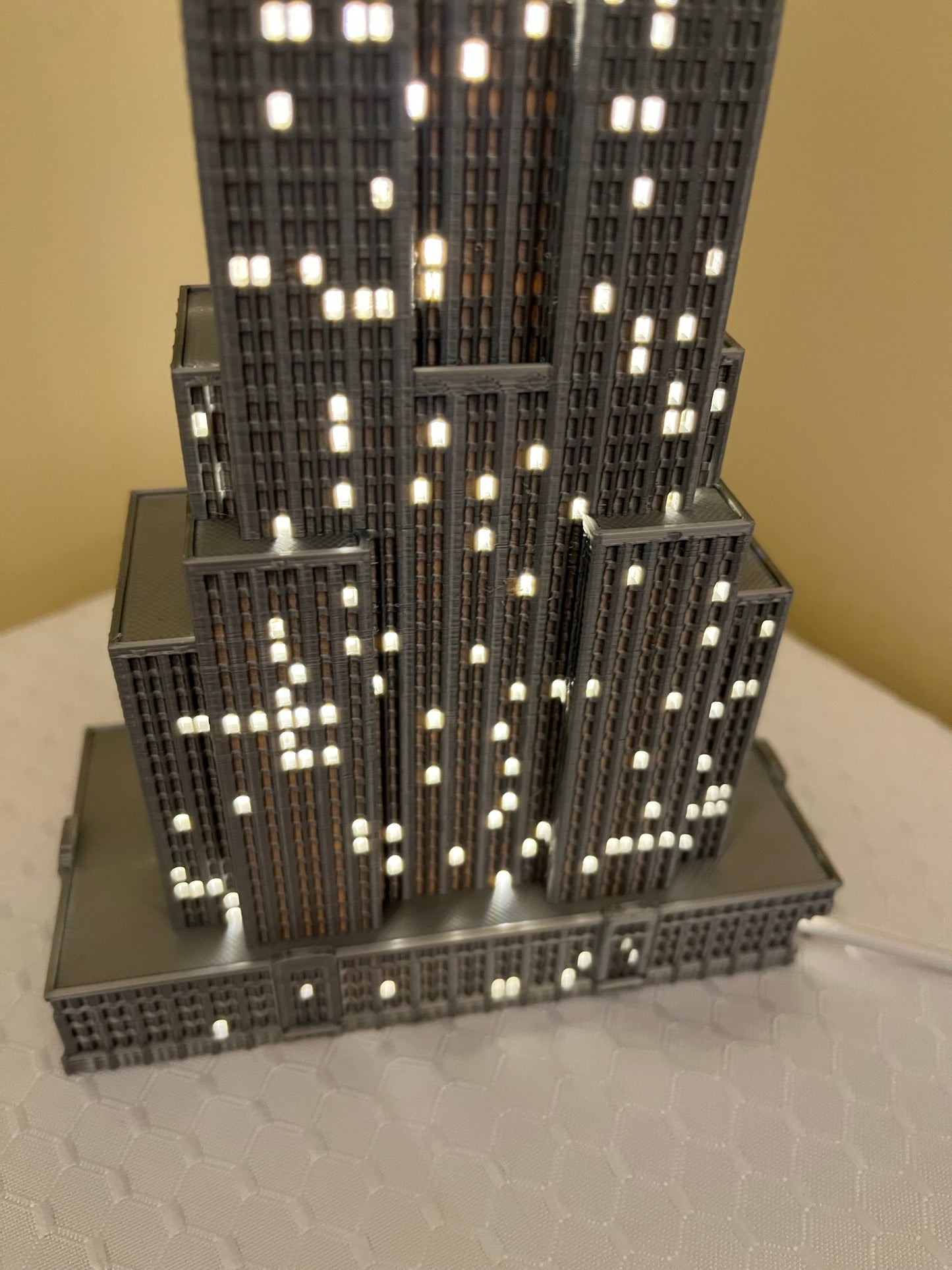 Empire State Building Light Up Model- 3D Printed Small