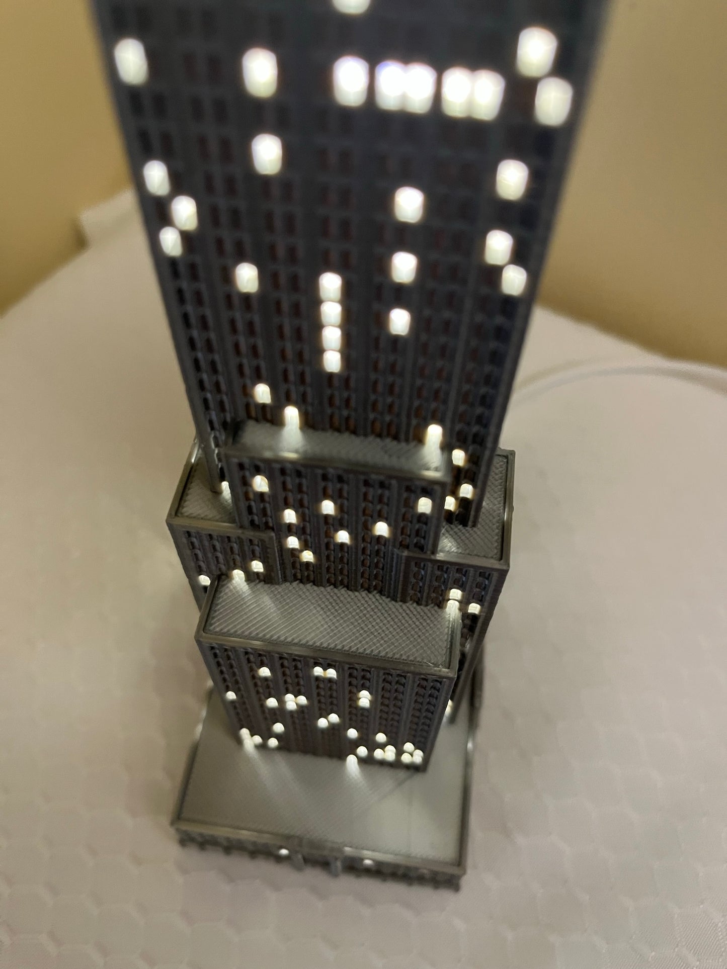 Empire State Building Light Up Model- 3D Printed Small