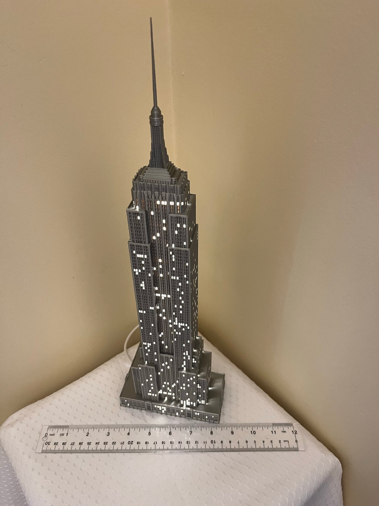 Empire State Building Light Up Model- 3D Printed Small