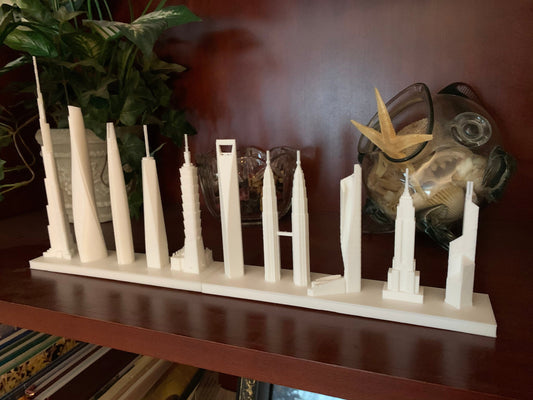 Famous Skyscrapers of the World 3D Printed Model